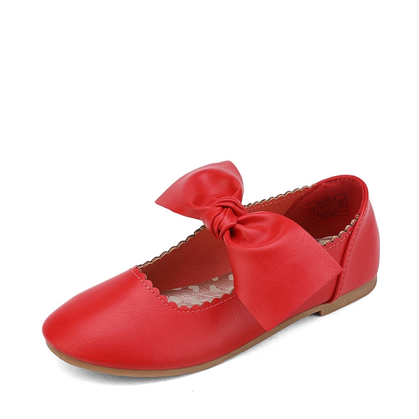 Girl's Mary Jane Bow Ballerina Flats - RED -  0